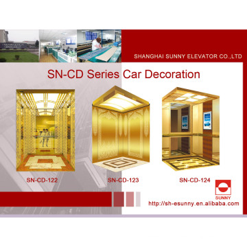 Cabine Elevador com Espelho Dourado e Moldura (SN-122)